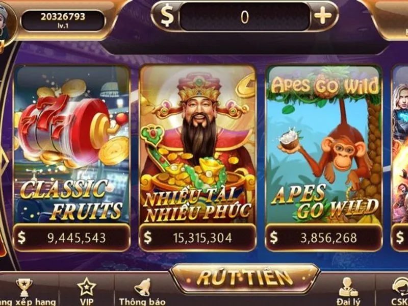 Hình ảnh các máy slot game với biểu tượng Jackpot và đồ họa sống động